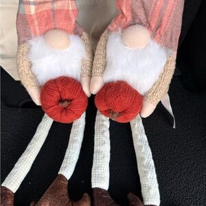 Plaid Gnome Plush Decor set of 4